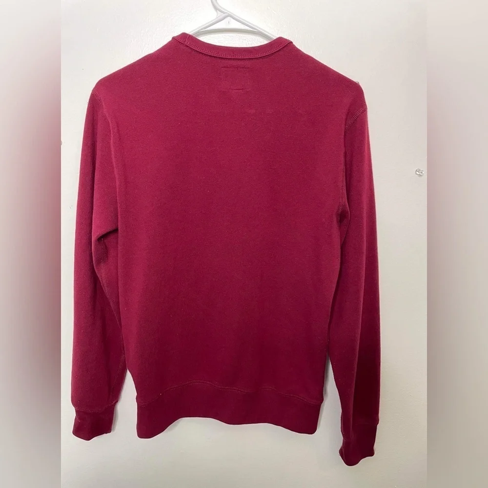 Red J.Crew crewneck, authentic fleece size extra small